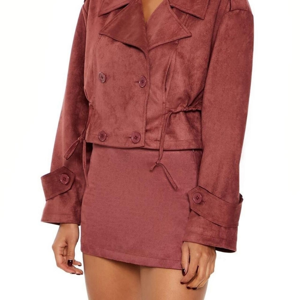 Faux Suede Cropped Jacket - Size Small F21